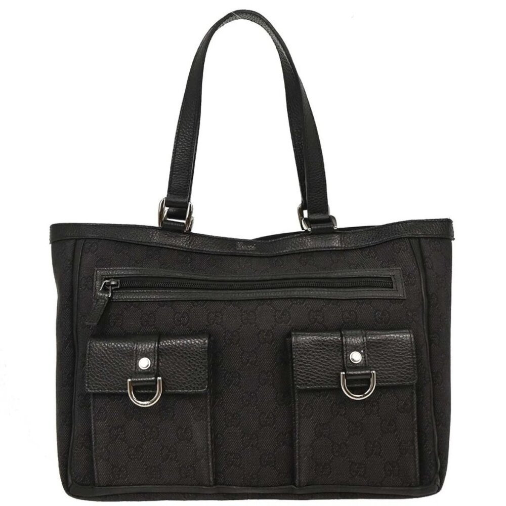 Gucci Black Canvas GG Tote Handbag 268639 213317 AQ00316